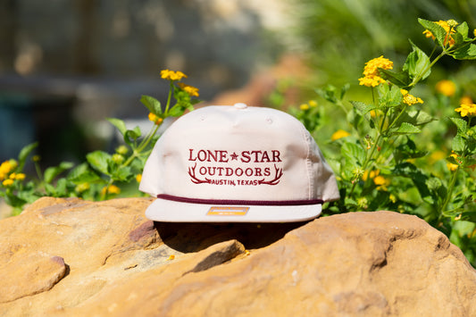 Lone Star Outdoors Antlers - Rope Hat - Pale Peach/Maroon